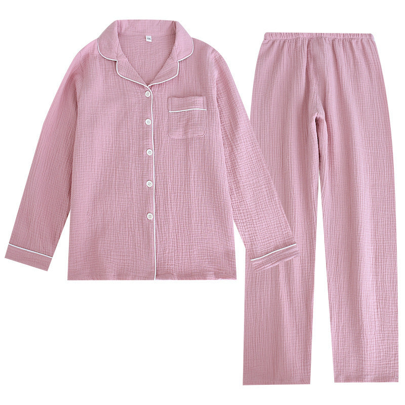 Long Sleeve Pajamas Men's And Women's Cotton Loose Outfit