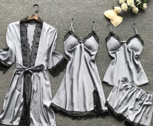 Blushy Silky Texture 5 Piece Pajama Set