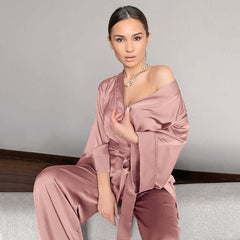 pink satin women pajama