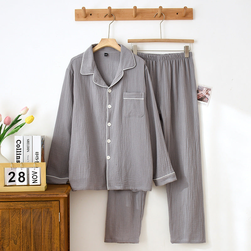 Long Sleeve Pajamas Men's And Women's Cotton Loose Outfit