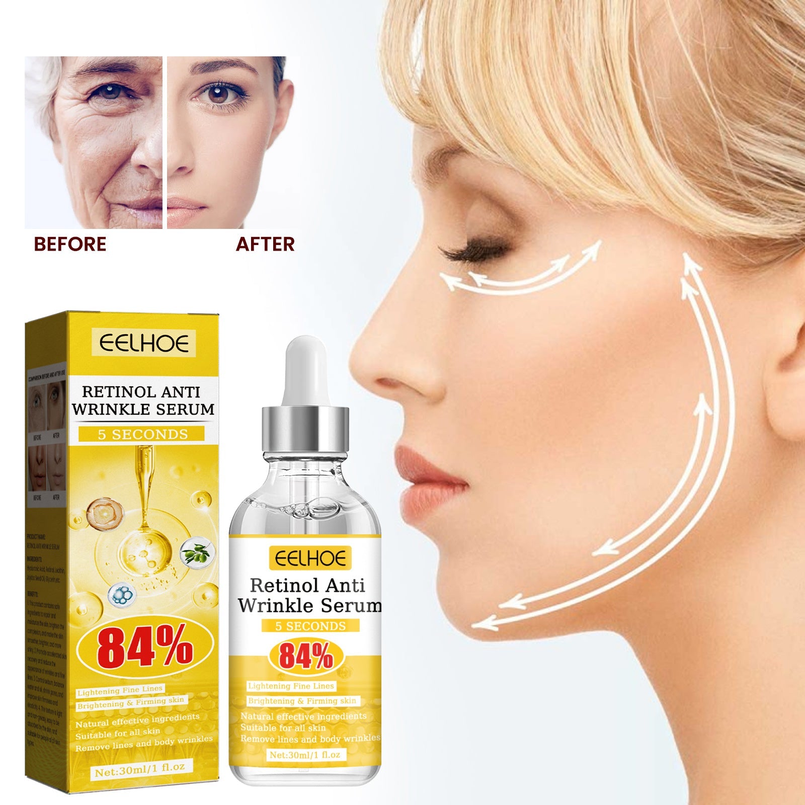 EELHOE Retinol Anti Wrinkle Firms Facial Skin, Lightens Wrinkles, Decreases Wrinkles, Anti Aging Skin Care - Egga Concept