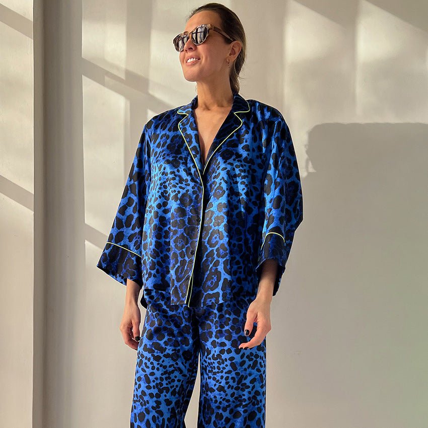 Fashion Leopard Print Pajamas Suit Women - Egga Concept