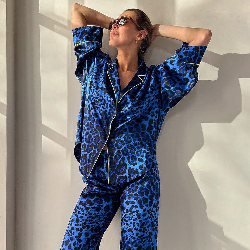 Fashion Leopard Print Pajamas Suit Women - Egga Concept